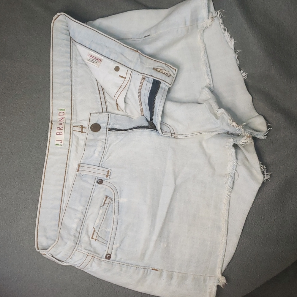 J  Brand Shorts light in color with copper/ brown accents and stitching.